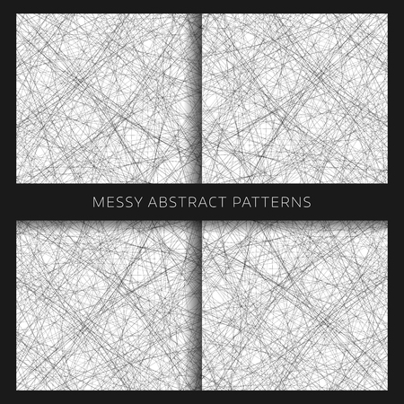 Messy striped abstract patterns set on the white backgroundのイラスト素材