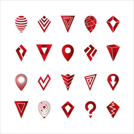 Location pointer icons set for maps, gps and navigation on white background. Vector illustrationのイラスト素材