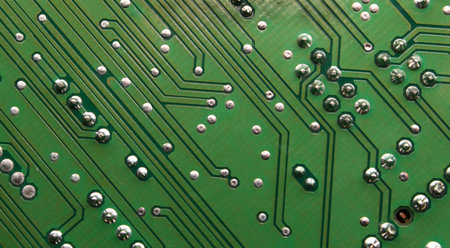 a green circuit from above