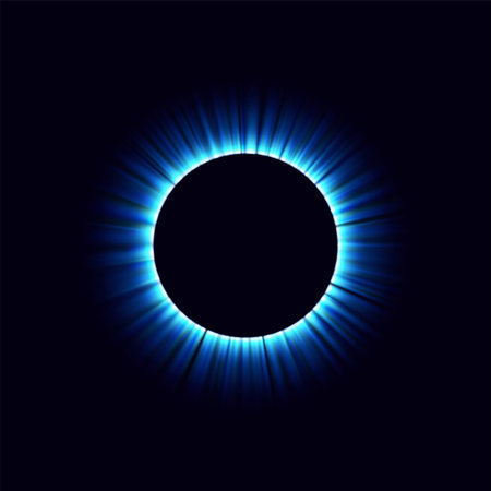 Magic circle light effects. Illustration isolated on dark background. Mystical portal. Bright sphere...