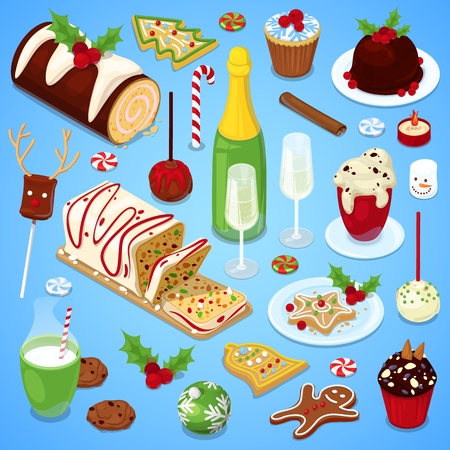 Christmas cuisine festive dinner.のイラスト素材