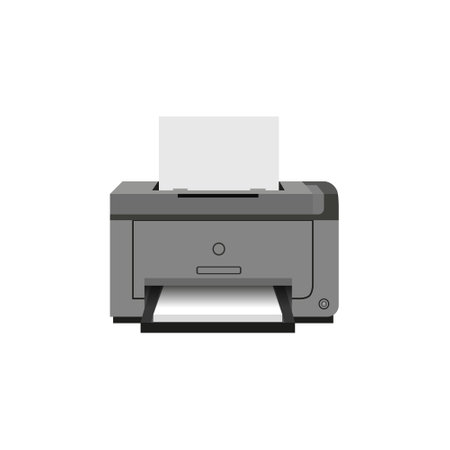 Laser jet printer icon. Office working equipment. Vector illustration on a white background for design.のイラスト素材