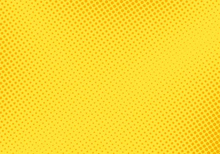 Pop art pattern. Halftone comic background. Yellow dotted print. Cartoon retro texture. Vector illustration. Duotone wallpaper with half tone effect. Gradient design. Anime banner.のイラスト素材
