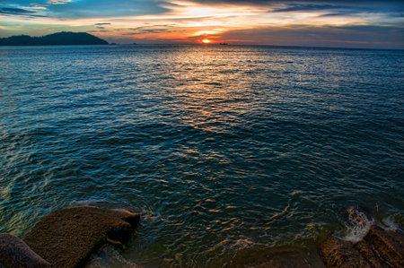 Sunset by the Beach, Malaysiaの写真素材