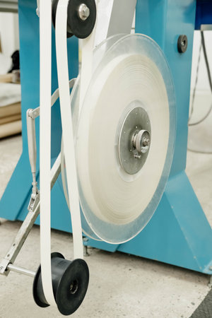 Machine for making metal blinds. Factory