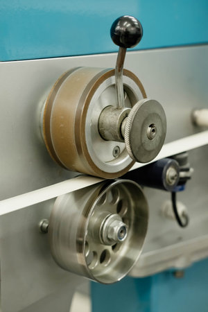 Machine for making metal blinds. Factory