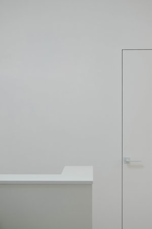 A new white hospital or beauty salon lobby is clean and brightの写真素材
