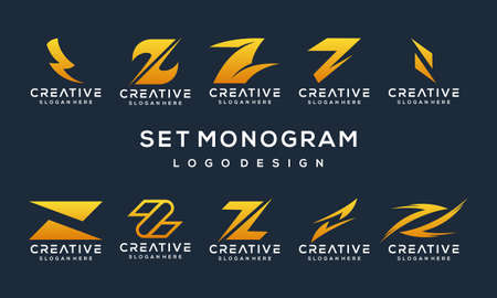 Set of monogram logo designのイラスト素材