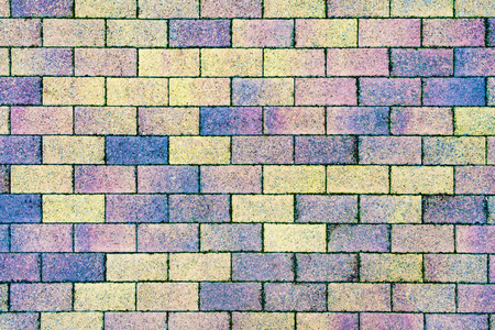 Multicolor stone tile as brickwork (background, texture, abstract)の写真素材