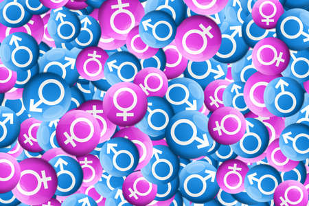 Male and female signs  backgroundの写真素材