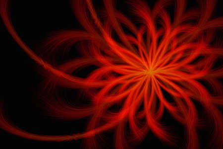 Bright fiery lines on black backgroundの写真素材