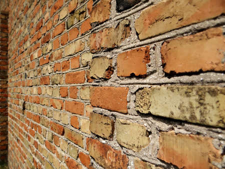 Texture of red brick wall backgroundの写真素材