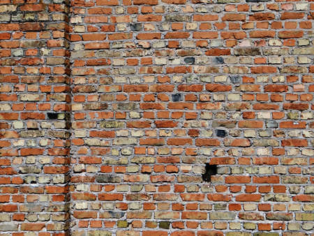 Texture of red brick wall backgroundの写真素材