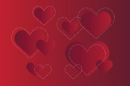 Valentine's day with heartsのイラスト素材