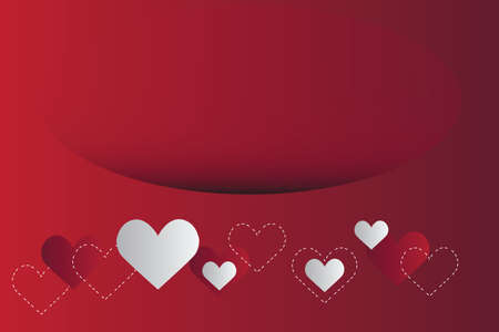 Valentine's day with heartsのイラスト素材