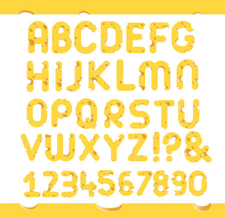 Set of cheese letters.  Vector designのイラスト素材