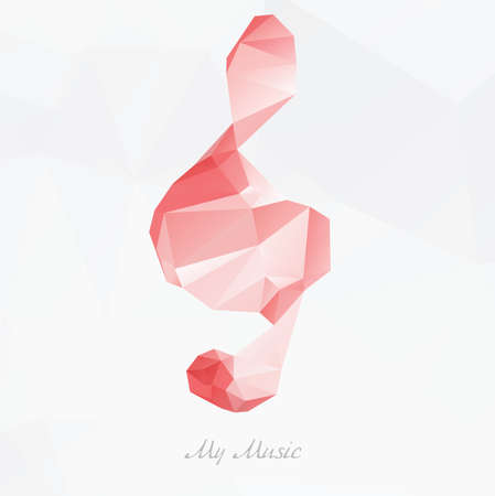 Origami musical note on white backgroundのイラスト素材