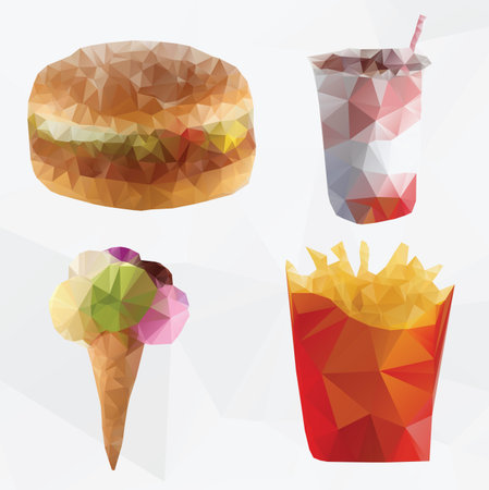 Fast food abstract  geometric polygon vectorのイラスト素材