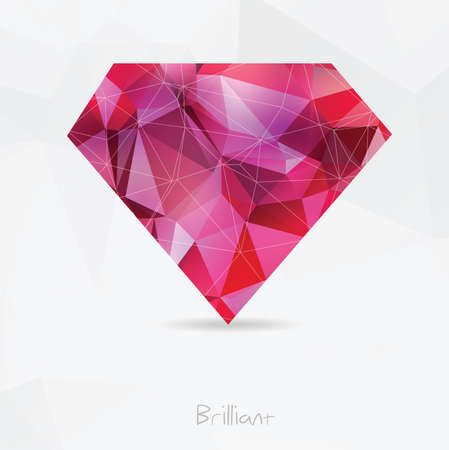 Diamond Polygonal geometric symbol. Origami style.のイラスト素材