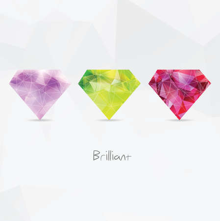 Diamonds. Polygonal geometric symbols - vector setのイラスト素材