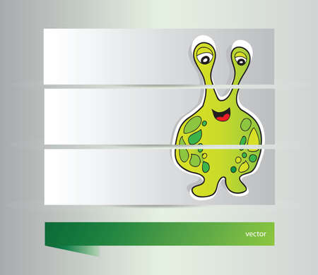 Funny Monster banners のイラスト素材