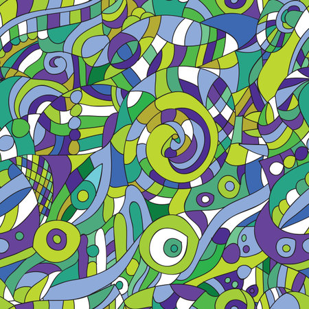 ornament - seamless pattern dudling - bright Vector Backgroundのイラスト素材
