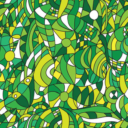 Hand-Drawn Abstract Seamless Pattern -  dudling styleのイラスト素材