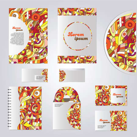 corporate Identity template with beautiful  brown ornamentのイラスト素材