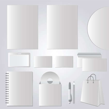 stationery design, corporate templates photo-realistic - vector setのイラスト素材
