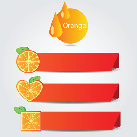 Shapes of orange fruit illustration on white backgroundのイラスト素材