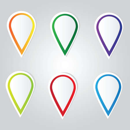 Set of bright map pointers のイラスト素材