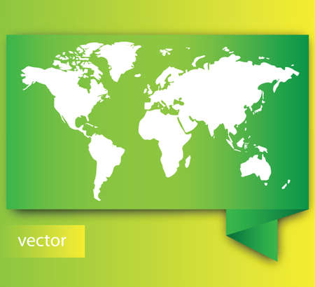 Paper World map on greenのイラスト素材
