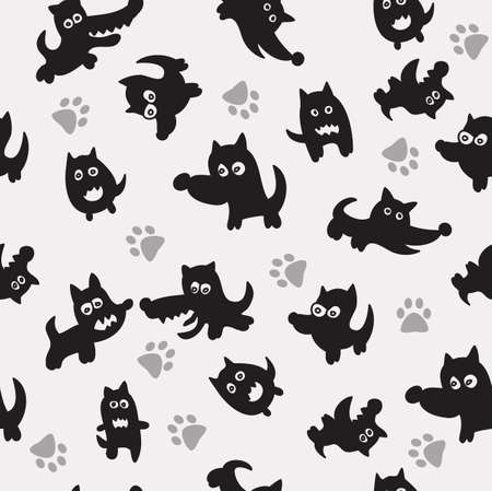 Dogs seamless pattern - vector illustration for your designのイラスト素材