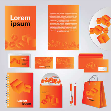 Architectural corporate identity template with cube element - Vector company style for brandbook のイラスト素材