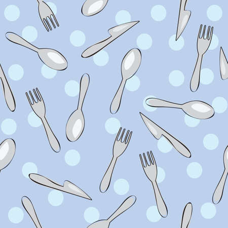 hand drawn seamless kitchen pattern - vector illustrationのイラスト素材