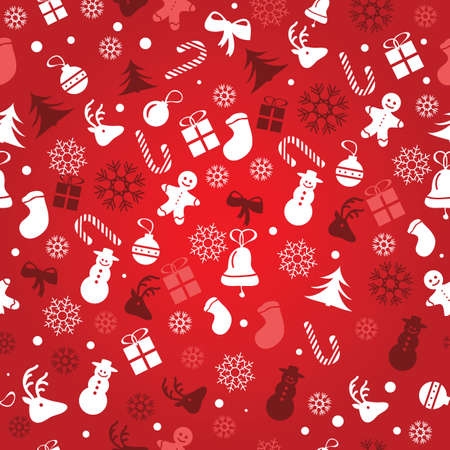 Christmas background, seamless tiling, great choice for wrapping paper pattern - vectorのイラスト素材