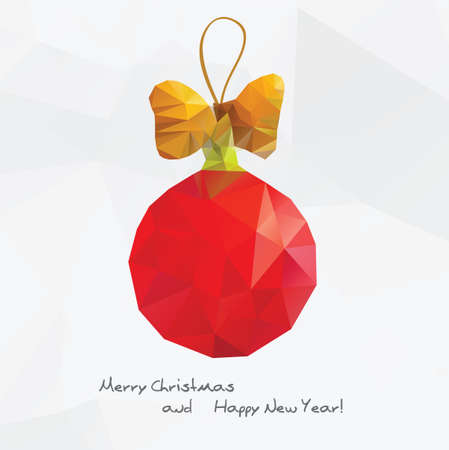 Abstract Christmas ball  on poligonal background - Holiday Design for New Year Greeting Cardsのイラスト素材