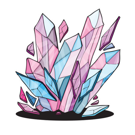 beautiful crystal stones for design - vector illustrationのイラスト素材