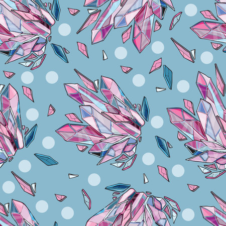 Vector seamless background of crystal or diamondsのイラスト素材