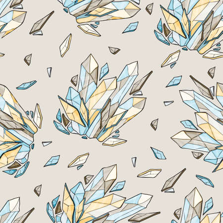 Vector seamless background of crystal or diamondsのイラスト素材