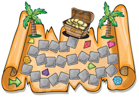 Game for kids - Pirate treasure chest Vector illustrationのイラスト素材