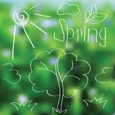 spring landscape background - spring sale posterのイラスト素材
