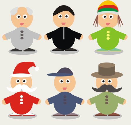 Funny cartoon character - illustration Set
