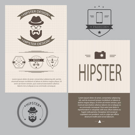 Vintage hipster design elements set - Vector illustrationのイラスト素材