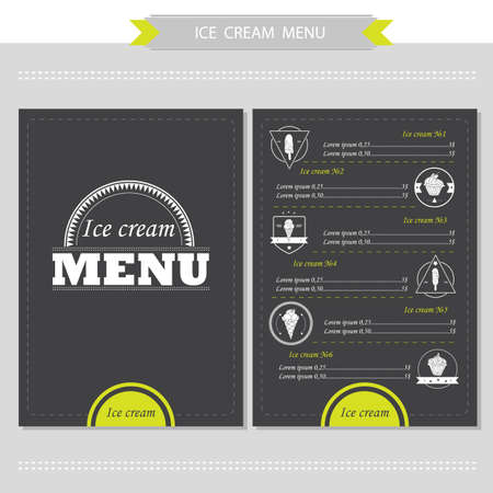 Ice cream Menu for restaurant, cafe - vectorのイラスト素材