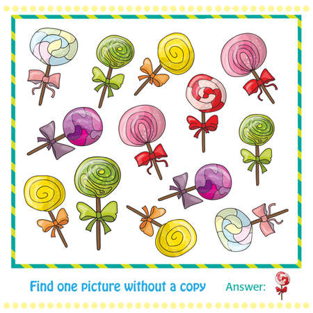 colorful lollipops in hand drawn style - game for childrenのイラスト素材