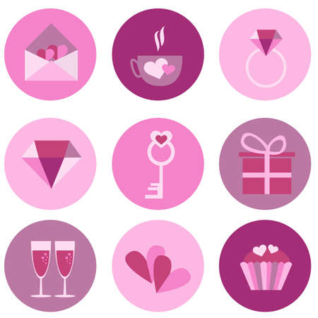 set of icons for Valentines day, Mothers day, weddingのイラスト素材