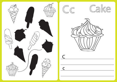 Alphabet A-Z - puzzle Worksheet, Exercises for kids - Coloring bookのイラスト素材