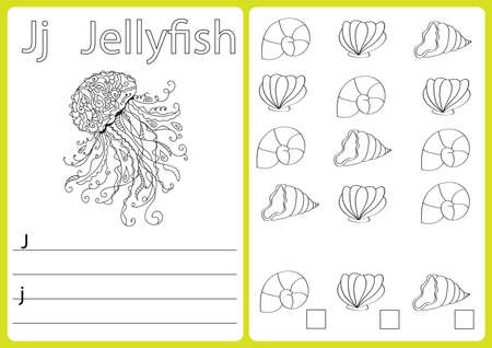 Alphabet A-Z - puzzle Worksheet, Exercises for kids - Coloring bookのイラスト素材