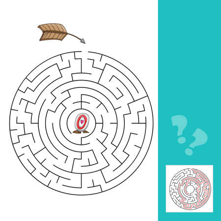 Labyrinth with arrows. vector illustration game with answerのイラスト素材